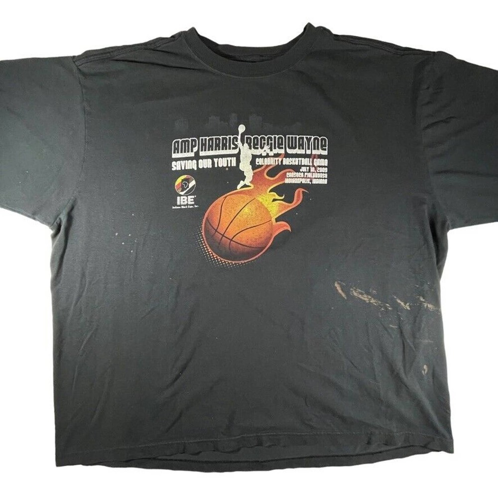 Reggie Wayne Indianapolis Black Expo Celebrity Basketball Game t-shirt XXL